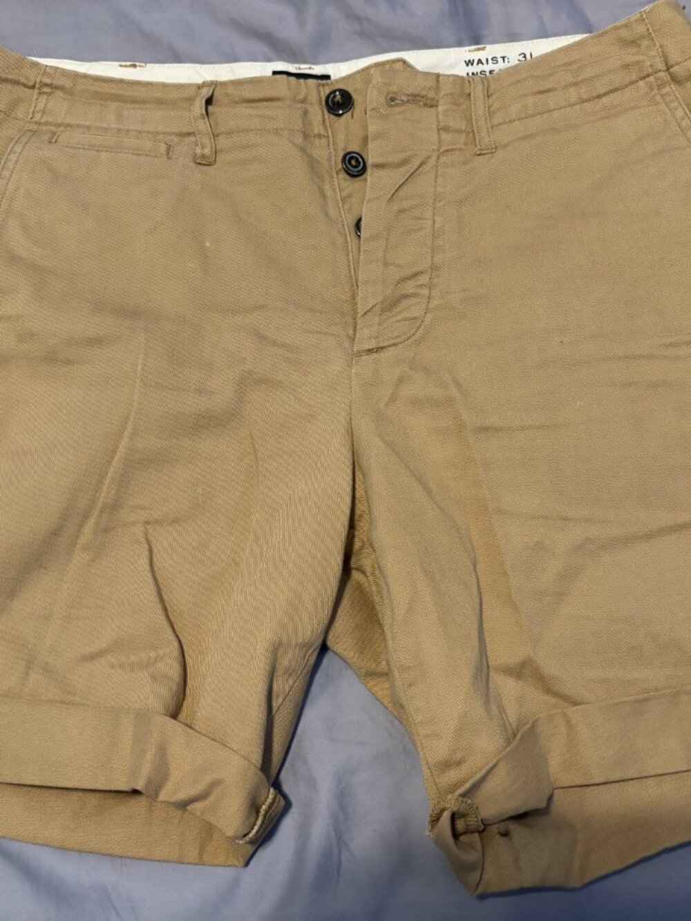 J. Crew tan colored denim shorts